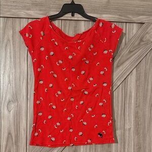 Abercrombie Kids Bright Red Floral Tee